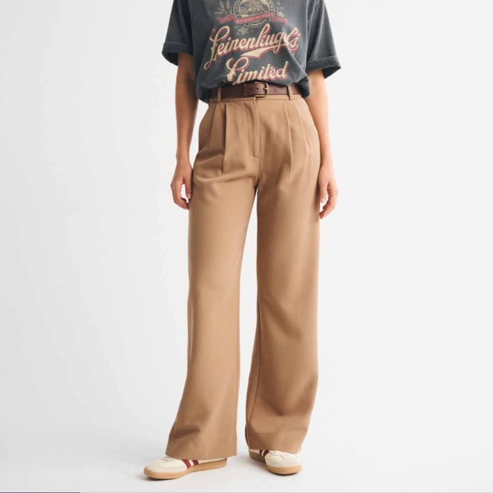 Abercrombie & Fitch Tan Wide-Leg Pants
